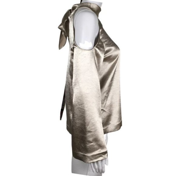 Ramy Brook Woman Cold Shoulder Top Gold Color DM33 - Picture 2 of 4